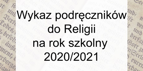 PODRĘCZNIKI DO RELIGII NA ROK SZKOLNY 2020/2021